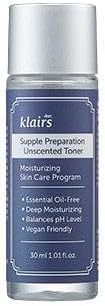 [DearKlairs] Supple Preparation Unscented Toner 1.01 Fl Oz, Soothing, Fast Absorbing, Non-Irritating, Fragrance-Free, Trial Size, K-Routine-FemmiqueWomen