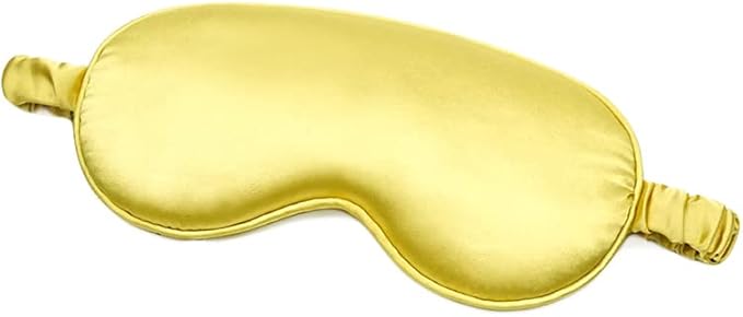 100% Natural Mulberry Soft Silk Sleep Mask, Light Blocking Eye Masks for Sleep, Night Blindfold Eye Mask Cover for Men and Women, Sleeping Night Mask for Travel (Gold)-FemmiqueWomen
