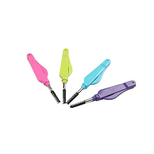 4Pcs Eyelash Comb Folding 2 In 1 Eyelash Brush Eyebrow Comb Makeup Tools (Random Color)-FemmiqueWomen