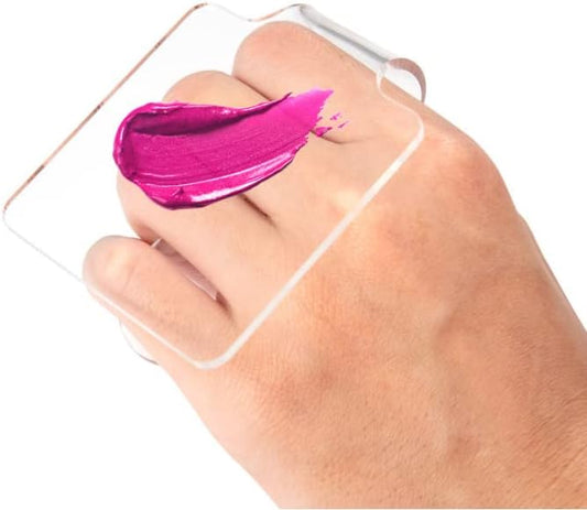 1 PCS Hand Makeup Mixing Palette Makeup Hand Palette Acrylic Nail Art Manicure Palette Eyeshadow Makeup Hand Palette Clear Makeup Palette for Makeup Blending-FemmiqueWomen