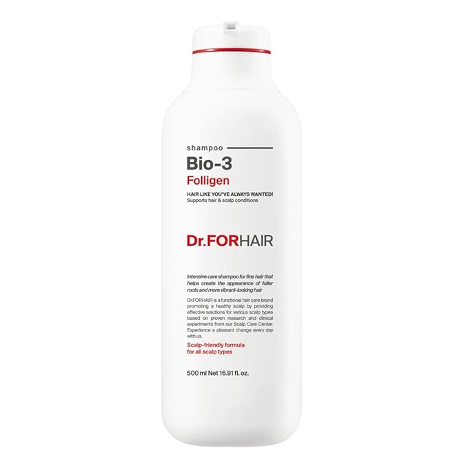 Dr.FORHAIR Bio-3 Folligen Shampoo 500 ml/16.91 fl. oz. | Hair Strengthening and Volumizing | Revitalizes and Moisturizes-FemmiqueWomen