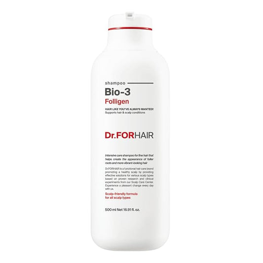 Dr.FORHAIR Bio-3 Folligen Shampoo 500 ml/16.91 fl. oz. | Hair Strengthening and Volumizing | Revitalizes and Moisturizes-FemmiqueWomen