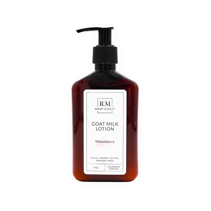 Goat Milk Lotion, Mooseberry Fragrance, Hydrating Lotion for Men & Women With Nourishing Goat Milk, Shea Butter, Sunflower Oil & Aloe, Packed With Vitamin A, E & Selenium, 9 Oz-FemmiqueWomen