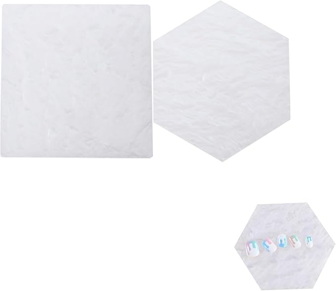 2pcs Nail Art Palette, False Nail Tips Display Board, Nail Art Painting Mixed Color Palette, Nail Art Display Cosmetic Mixing Tools (Hexagon/Square)-FemmiqueWomen