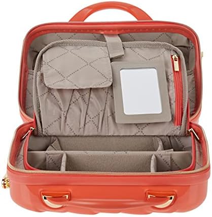 2-in-1 Essential St. Tropez Design Beauty Case - Black/Cream Python, Rose Gold-FemmiqueWomen