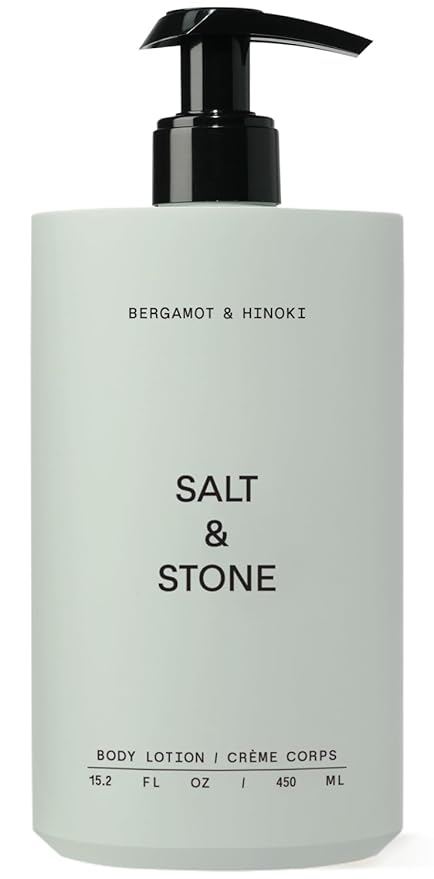 Salt & Stone Body Lotion for Women & Men| Scented Daily Body Lotion | Hydrates, Nourishes & Softens Skin | Restores Dry Skin | Fast-Absorbing | Cruelty-Free & Vegan (450 ml) (Bergamot & Hinoki)-FemmiqueWomen