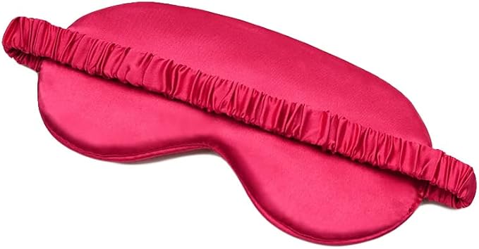 100% Natural Mulberry Soft Silk Sleep Mask, Light Blocking Eye Masks For Sleep, Night Blindfold Eye Mask Cover For Men And Women, Sleeping Night Mask For Travel (Red)-FemmiqueWomen