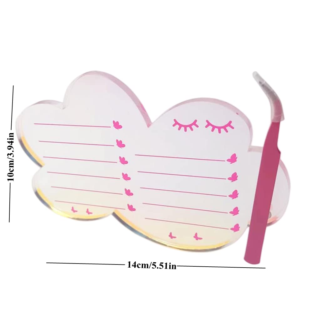 Grafting False Eyelash Acrylic Extension Pallet, Eyelash Extension Tweezers Plate Pad Makeup Palette Individual Training Tools Dazzling (Cloud-shaped A （5.51x3.94in）)-FemmiqueWomen