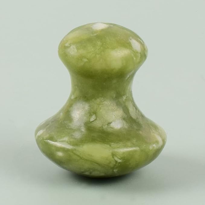 2 Pcs Mushroom Jade Gua Sha Facial Tools, Jade Roller Guasha Massage Green Jade Stone Mushroom Shaped Face Lift Remove Wrinkles Massager for Women Spa, Massage Knobs for Body Relaxing-FemmiqueWomen