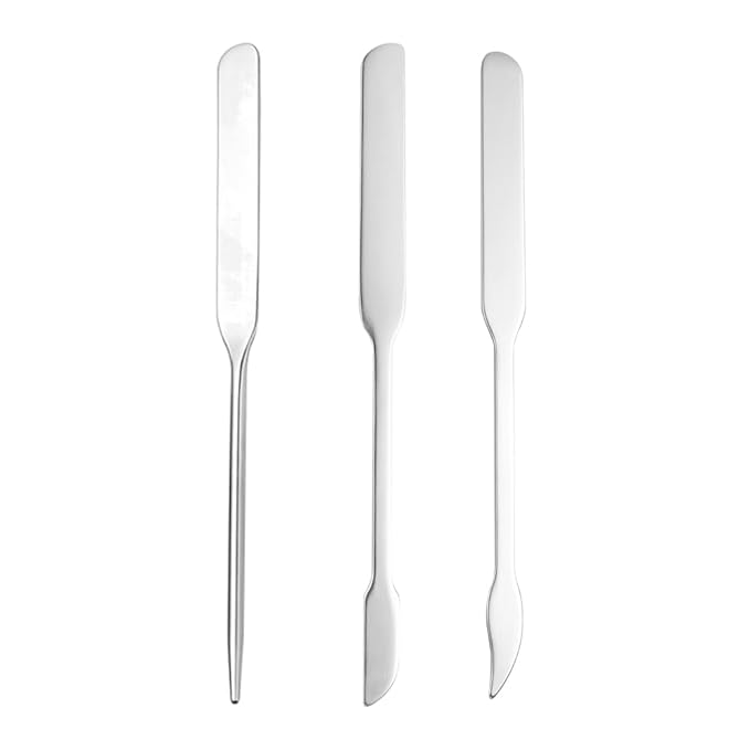 3pcs Cosmetic Mixing Makeup Spatula Nail Art Palette,Spoon Stainless Steel Spatula Face Brush Stirring Embossing Stick Makeup Brushes Cosmetic Tools Nail Polish Mix Stick-FemmiqueWomen
