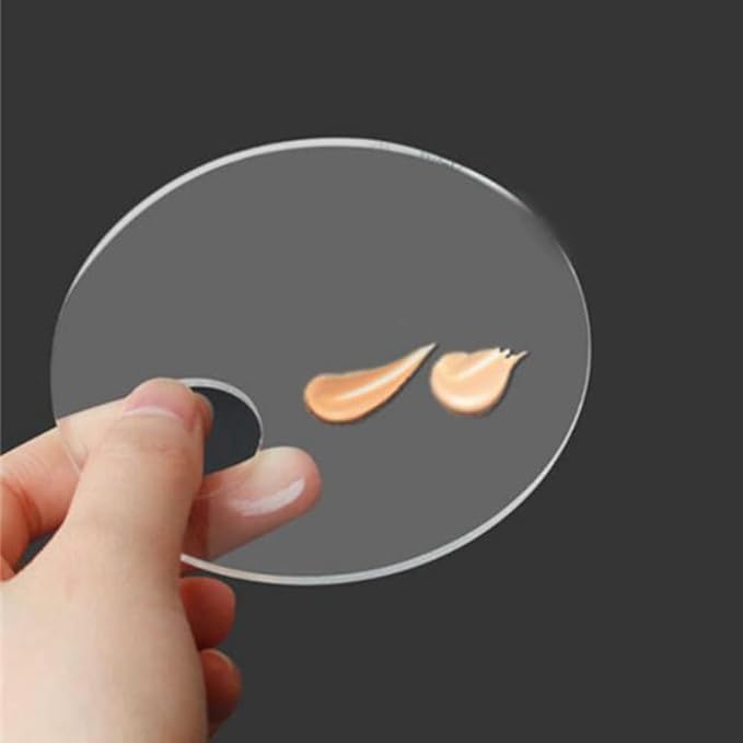 3 PCS Acrylic Cosmetic Makeup Palette Liquid Foundation Mixing Palette Art nail Palette Pigment for Nail Art Beauty Salon Color Cream Liquid Foundation Mixing Palette-FemmiqueWomen