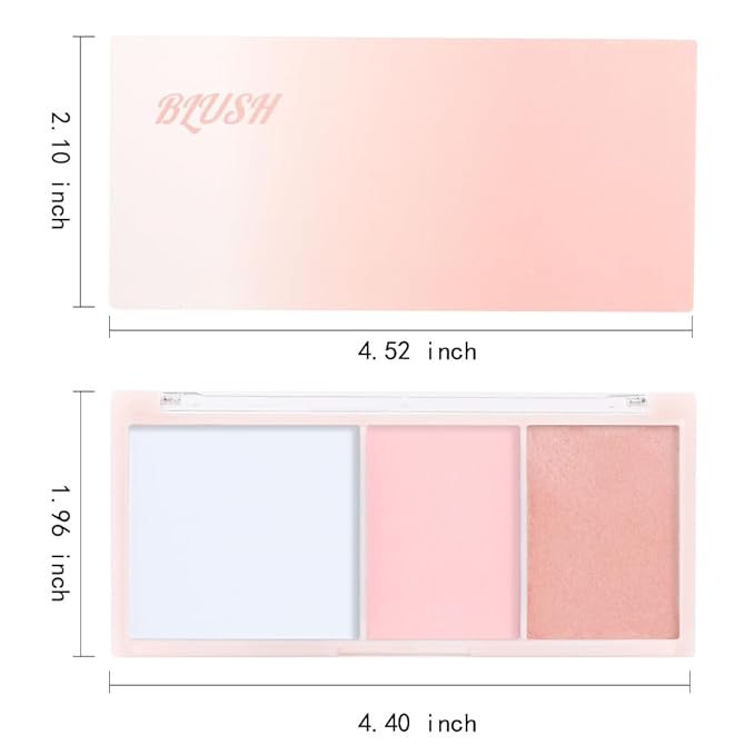 3 IN 1 Brown Nude Face Highlight Bronzer Powder Palette for Face Cheeks Contour Brightening, Buildable Matte Coverage Natural Makeup,Ultra Sculpt Nose Shadow Eyeshadow Primer-Nude-FemmiqueWomen