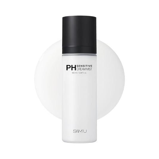 SAM'U PH Sensitive Cream Mist, Ceramide Face Mist, Hypoallergenic Facial Spray with Hyaluronic Acid & Centella, Hydrating & Quick Absorbing, Korean Skin Care for Dry & Sensitive Skin, 3.38 Fl. Oz-FemmiqueWomen