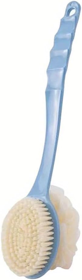 Long Handle Bath Brush with Loofah, 2-in-1 Design, Soft and Clean