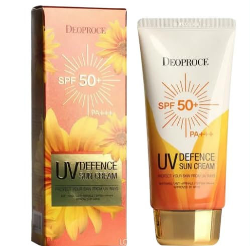 DEOPROCE UV DEFENCE SUN PROTECTOR SPF50+ PA+++ | 3-in-1 Sunscreen, Makeup Base & Tone Corrector | Lightweight, Non-Greasy Formula (70g / 2.47oz)-FemmiqueWomen