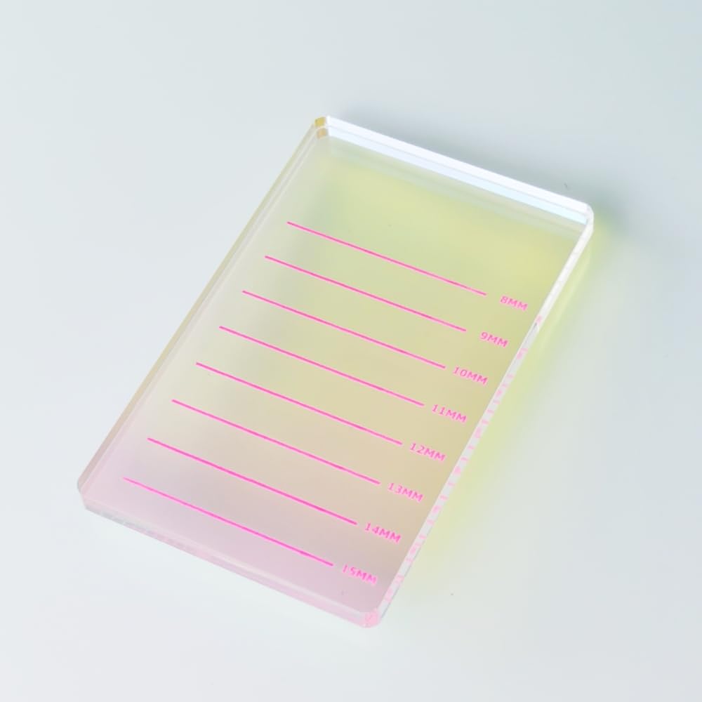 Grafting False Eyelash Acrylic Extension Pallet, Eyelash Extension Glue Tweezers Plate Pad Makeup Palette Individual Training Tools (Dazzling 4.72x2.95inch)-FemmiqueWomen