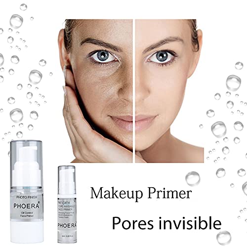 2 Pcs PHOERA Setting Powder and Face Primer, Control Oil Brighten Skin Color Cover Face Setting Loose Powder。 (02 Cool Beige + makeup primer)-FemmiqueWomen