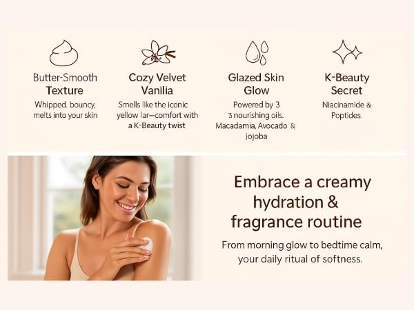 SOLME Brazilian Bum Bum Body Lotion Bouncy Bliss | Skin Tightening Body Butter with Coconut & Jojoba Oil, Collagen & Avocado Extract | Glowing Skin | Peach Vanilla Scent | K-Beauty, 6.76 fl. oz.-FemmiqueWomen