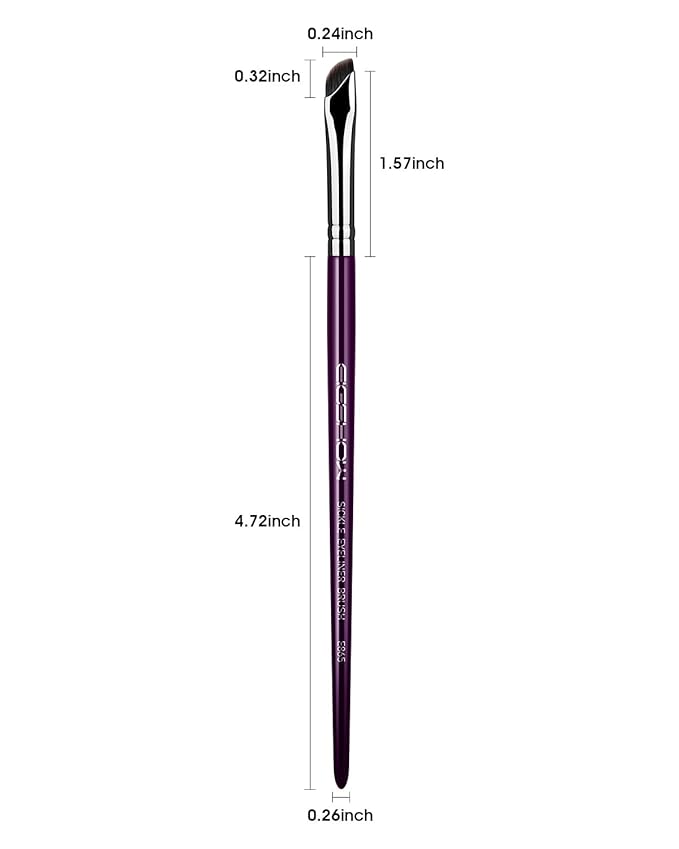 Eyeliner Brush, EIGSHOW Sickle Angled Gel Eyeliner Makeup Brush for Precise Eye Liner, Eyebrow, Eyelid with Ultra Thin Vegan Bristles (E865 Purple)-FemmiqueWomen