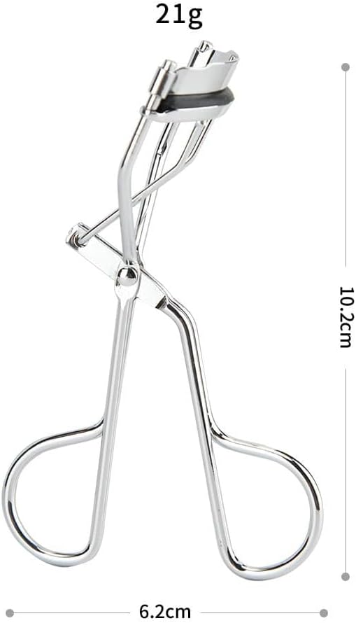 Eyelash Curlers and Tweezers for Every Eye Shape"" 2 in 1 Eyelash Curler and Tweezer Set for Instant Beauty"" Travel-Friendly and Easy to use, Silver-FemmiqueWomen