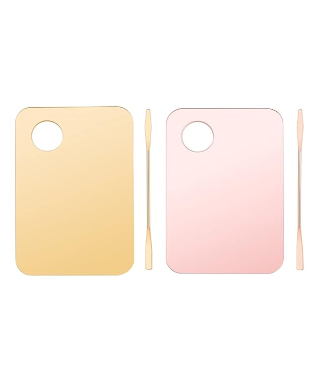 2 Pack Makeup Palette with Spatula,Acrylic Cosmetic Nail-art Artist Mixing Palette for Mixing Foundation Nail Art Eye Shadow Palette-FemmiqueWomen
