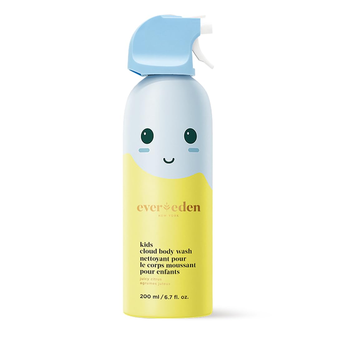 Evereden Kids Foam Soap, Cloud Body Wash (6.7 fl. oz., Juicy Citrus): Spray, Shape & Splash: The Fun, Fluffy Foam That Makes Bath Time Playtime, Hydrating Foaming Bath Soap for Sensitive Skin-FemmiqueWomen