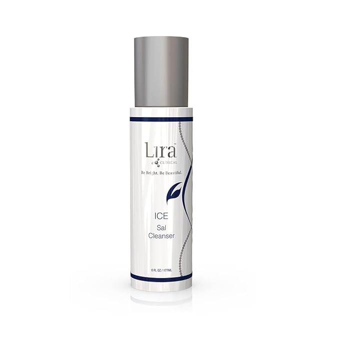Lira Clinical ICE Sal Cleanser – Salicylic Acid Face Wash with Plant Stem Cells, Echinacea and Peptides – Cooling Exfoliating Facewash – Gentle Clarifying Travel Size Daily Facial Cleanser - 6 Oz