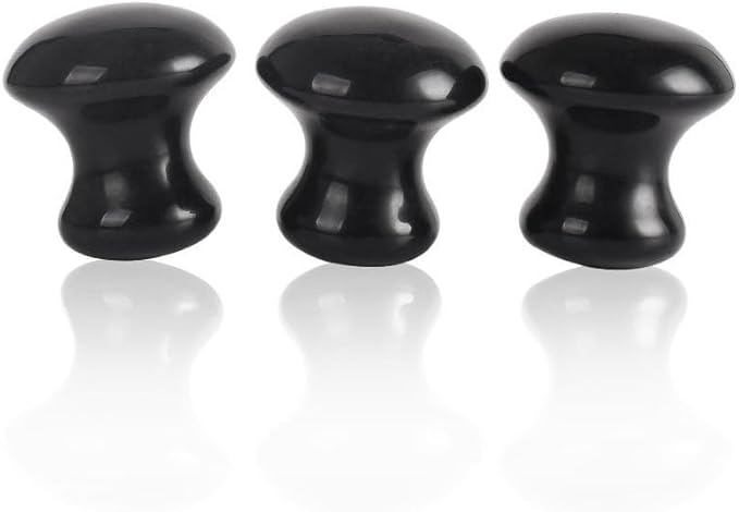 1 Pc Mushroom Jade Gua Sha Facial Tools, Jade Roller Guasha Massage Black Jade Stone Mushroom Shaped Face Lift Remove Wrinkles Massager for Women Spa, Gua Sha Massage Knobs for Body Relaxing-FemmiqueWomen