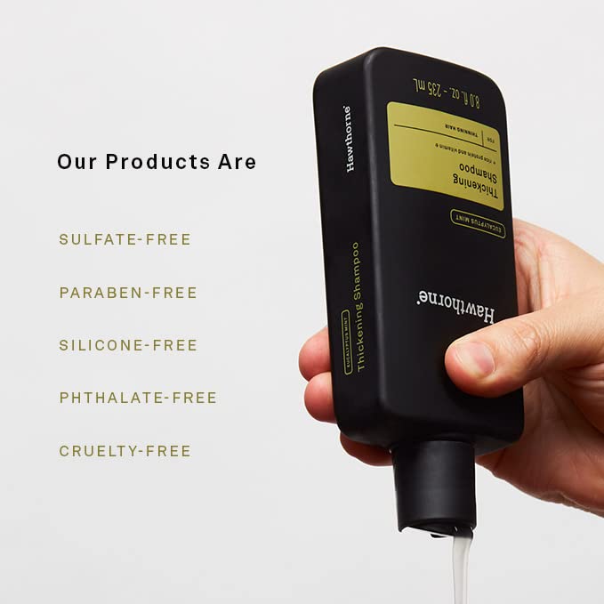 Hawthorne Men's Thickening Shampoo for Thinning Hair. Fight Hair Loss with Rice Protein & Vitamin E. Strengthens Hair Follicles to Reduce Breakage. Mint and Eucalyptus Scent. 8 fl. oz. 2-Pack.-FemmiqueWomen