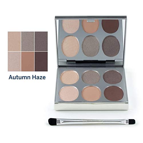 Jerome Alexander New Again Eyeshadow Palette & Brush, 6 Buildable & Blendable Micronized Powder Shades (Autumn Haze)-FemmiqueWomen