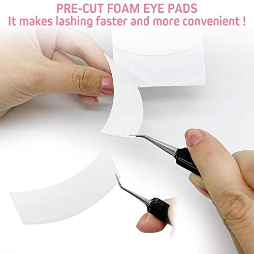 Foam Eye Pads for Eyelash Extensions - Akissos 125 PCS Pre Cut Medical Foam Tape Under Eye Pads Lash Extension Supplies Beauty Tools Lint Free Hypoallergenic No Latex Waterproof-FemmiqueWomen
