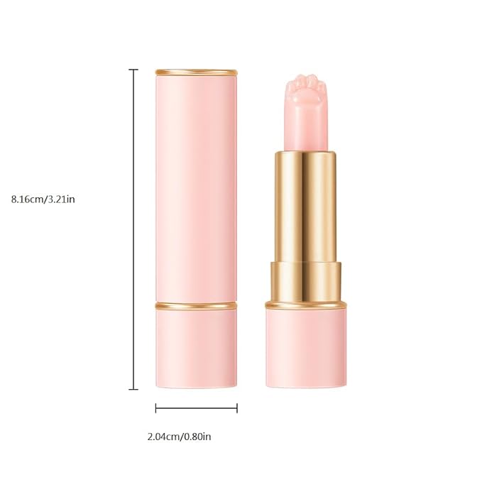 2PCS Thermochromic Lip Balm,Cat Paw Shaped Color Changing Lip Balm, Mini Cute Moisturizing Lip Balm, Long Lasting Lip Balm for Dry Lips Temperature Change Fruit Jelly Lipstick for Female Student-FemmiqueWomen