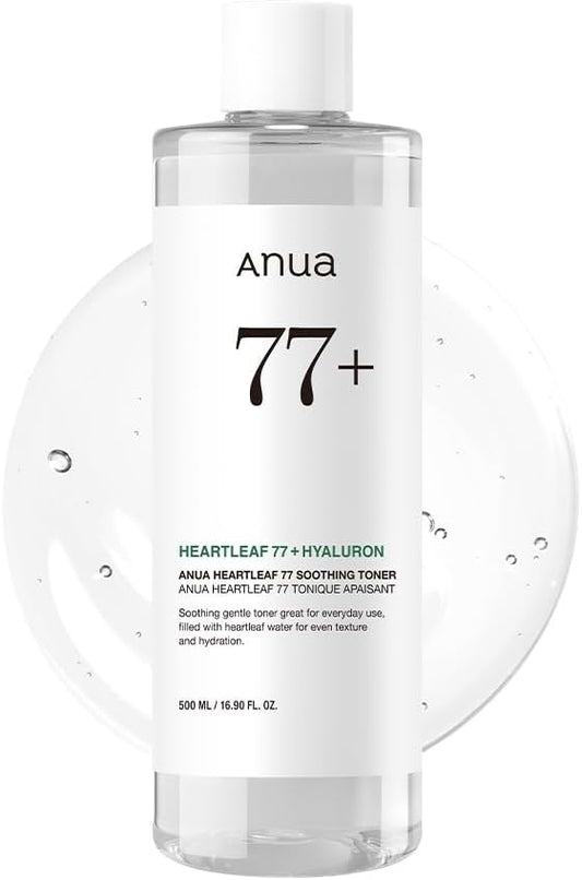 Anua Heartleaf 77 Soothing Toner I pH 5.5 Skin Trouble Care, Calming Skin, Refreshing, Purifying (500ml / 16.9 fl.oz.)-FemmiqueWomen