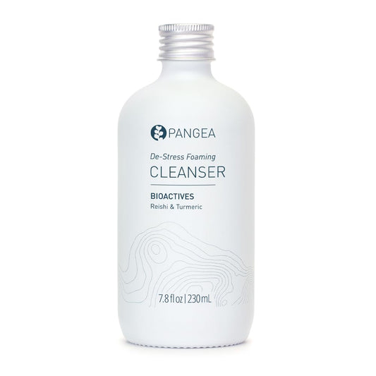 Pangea Organics Natural Reishi + Turmeric De-Stress Foaming Facial Cleanser | Vegan, Non-Toxic, Gentle & Hydrating | Sustainable Glass Bottle (7.8 fl oz | 230 ml)-FemmiqueWomen