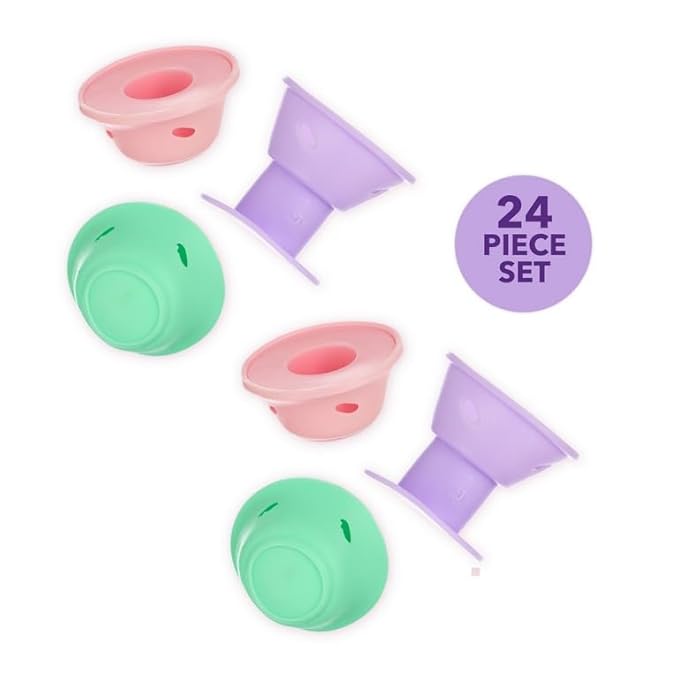 24pc Heatless Curling Pods - Silicone Hair Rollers For No Damage Heatless Curls, Heatless Curlers Value Pack, Overnight Hair Curlers For Versatile Hairstyling (PASTEL)-FemmiqueWomen