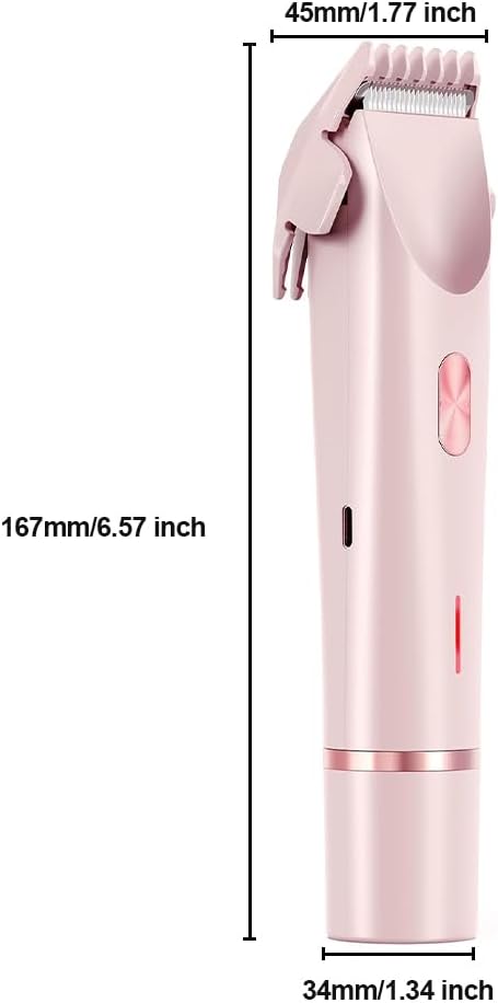 2 in 1 Womens Body Shaver,2025 Glow Aura Electric Razor, Dual Head Shaver Women, Electric Razor for Womens Legs, IPX7 Waterproof Wet & Dry Use Body Intimate Areas,Pink-FemmiqueWomen