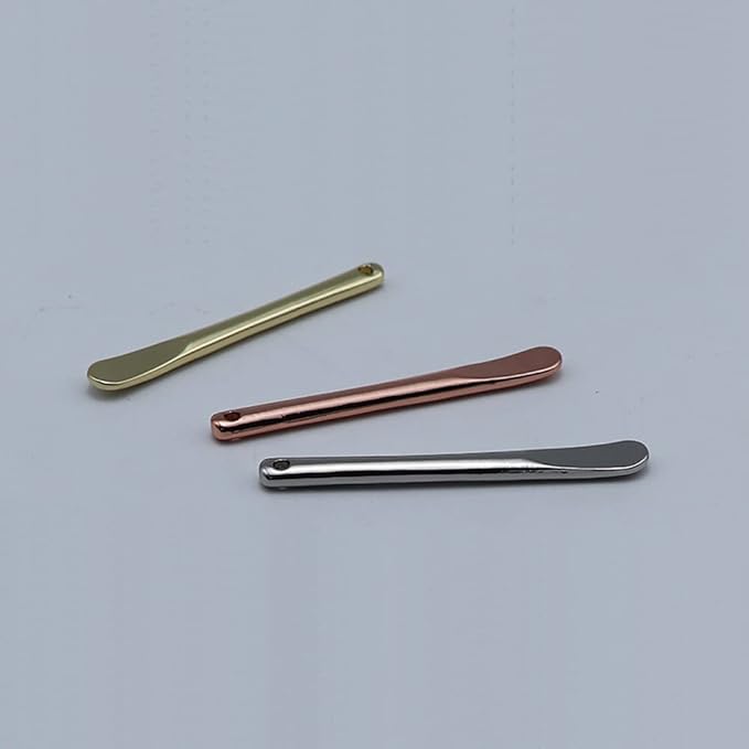 3 Pieces Zinc Alloy Makeup Spatula Eye Cream Spoon Beauty Scoop Mini Spoon Makeup Beauty Spoons Mini Cosmetic Skincare Spatula for Cream Lotions, Cylindrical Handle Type, Golden, Silver, Rose-Gold-FemmiqueWomen