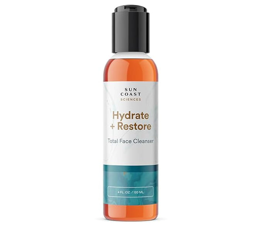 SUN COAST SCIENCES - Hydrate + Restore Total Face Cleanser, Vitamina B, Hydrating Facial Cleanser With Niacinamide for All Skin Types - 4 fl oz-FemmiqueWomen
