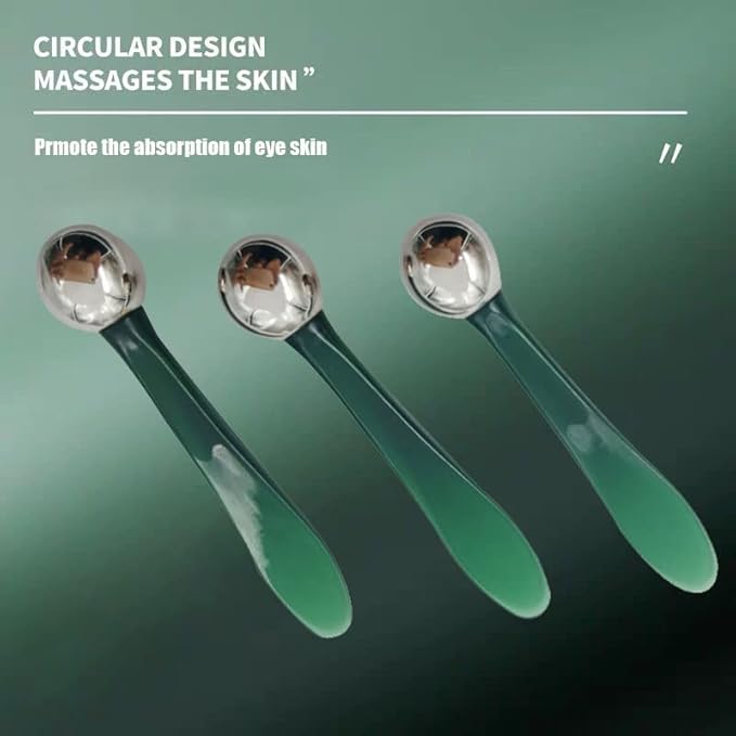 2 PCS Portable Eye Serum Cream Applicator Eyes Massage Tool, Can Be Used As Eyes Cream Spoon, Reduce Eye Swelling Flannel small gift bag-FemmiqueWomen