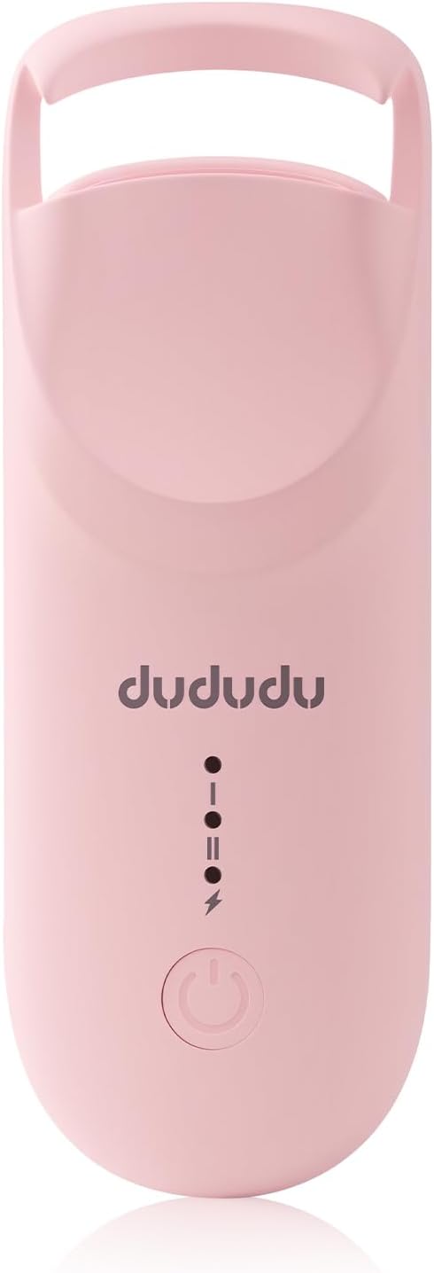 DUDUDU Heated Eyelash Curler, Portable Travel-Size Mini Electric Heated Lash Curler - 2-Level Adjustable Temp & Type-C Recharge, 10S Heat 3S Style 24H Lift for Long-Lasting Natural Effortless Curves-FemmiqueWomen