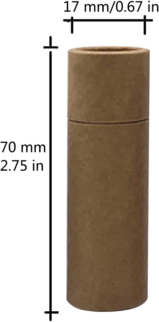 12 Pcs 0.3 Oz Paperboard Lip Balm Tubes 10ml Empty Cardboard Krafts Tubes Lipstick Tube Refillable Lip Gloss Container Solid Perfume Tubes Chapstick Container for DIY Cosmetic Samples Deodorant(Brown)-FemmiqueWomen