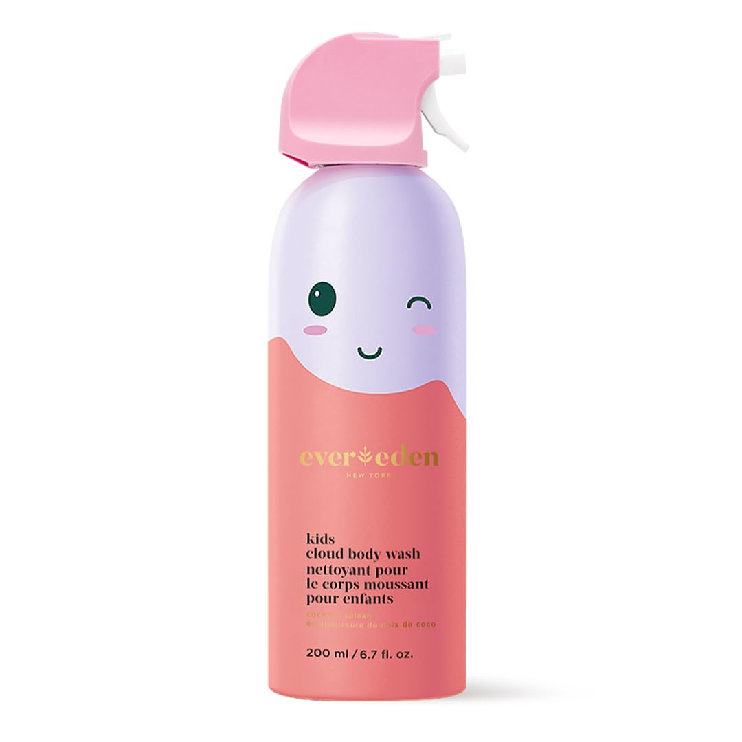 Evereden Kids Foam Soap, Cloud Body Wash (6.7 fl. oz., Coconut Splash): Spray, Shape & Splash: The Fun, Fluffy Foam That Makes Bath Time Playtime, Hydrating Foaming Bath Soap for Sensitive Skin-FemmiqueWomen