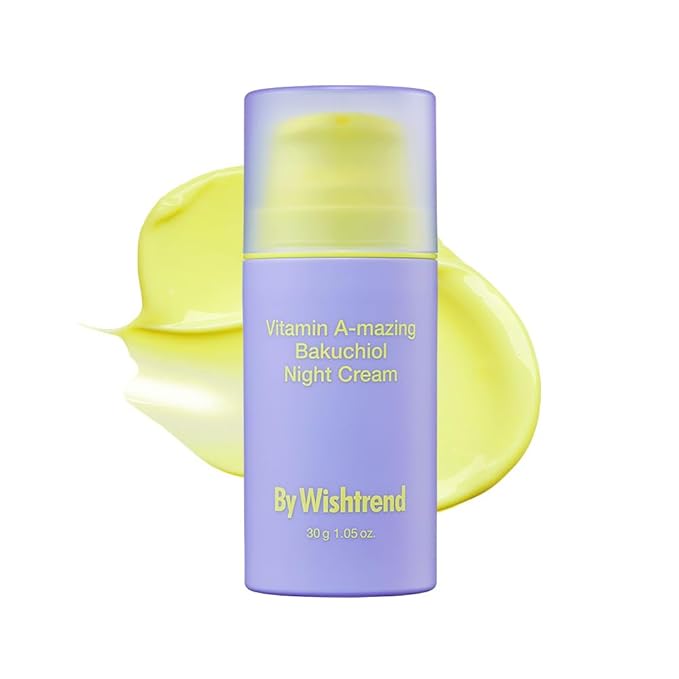 BY WISHTREND Vitamin A-mazing Bakuchiol Night Cream | Retinal, Peptide, Collagen, Ceramide NP, Centella Asiatica, moistfully plump overnight skincare (1.05 Ounce (Pack of 1))-FemmiqueWomen