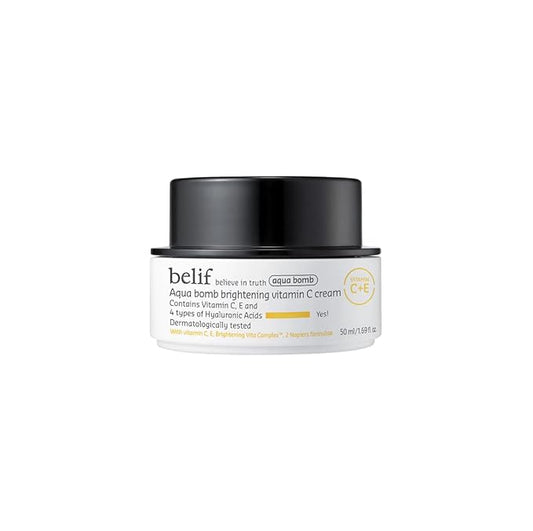 belif Aqua Bomb Vitamin C Face Cream Moisturizer, Infused with Hyaluronic Acid, Vitamin C & Vitamin E, Intense Hydration, For All Skin Types, Korean Skin Care-FemmiqueWomen