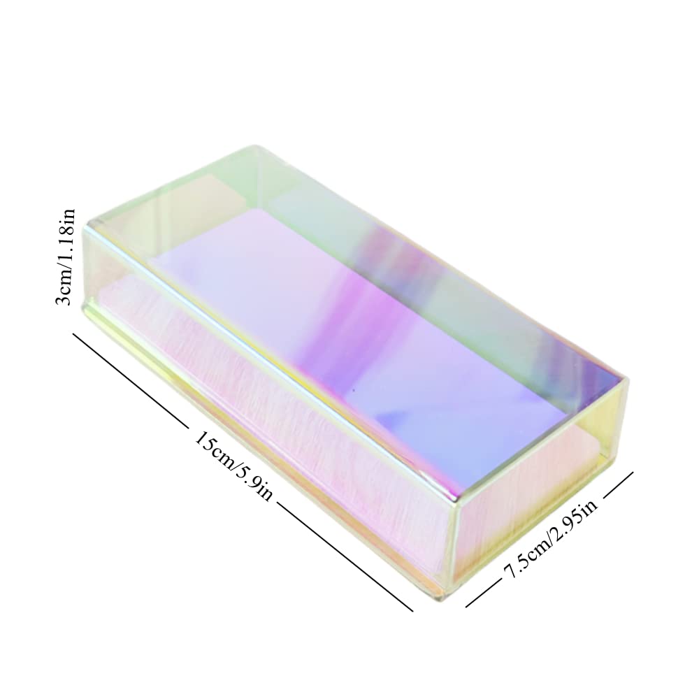 Grafting False Eyelash Acrylic Extension Pallet Organizer, Eyelash Extension Glue Tweezers Plate Makeup Palette, Dustproof Storage Box Display Training Tools Salon (Dazzling S with cover)-FemmiqueWomen