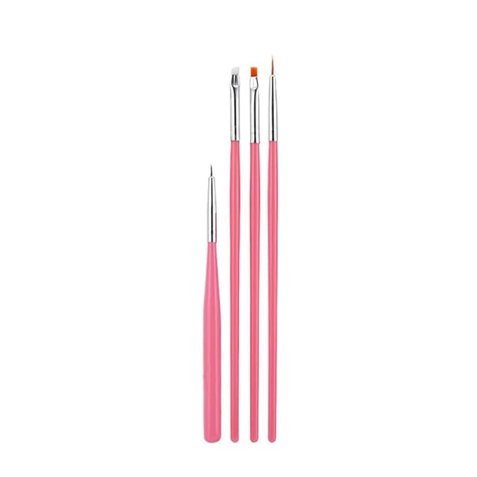 20pcs Nail Art Brushes Set, Nail Art Design Pen Painting Tools with Nail Extension Gel Brush, Nail Polish Brush, Builder Nail Gel Brush, Dotting needle,Adhesive drill pen (PinkFlower)-FemmiqueWomen