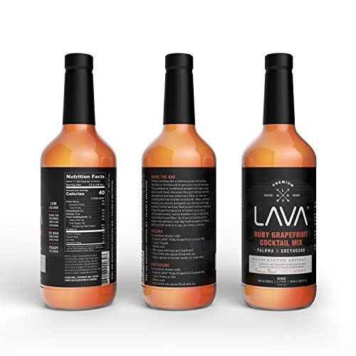 (3 Pack) LAVA Premium Skinny Paloma Mix Craft Cocktail Mixer, Ruby Red Grapefruit Juice, Key Lime Juice, Low Calorie, Ready to Use, No Artificial Sweeteners, Greyhound, Margarita-FemmiqueWomen