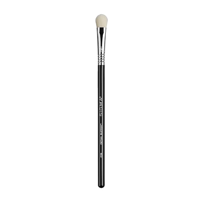 Sigma Beauty Professional E28 Detail Buffer Brush – Professional Eyeshadow Brush for Seamless Cream or Liquid Eyeshadow Blending, Packing on Metallic Shades & Highlighting the Brow Bone (1 Brush)-FemmiqueWomen