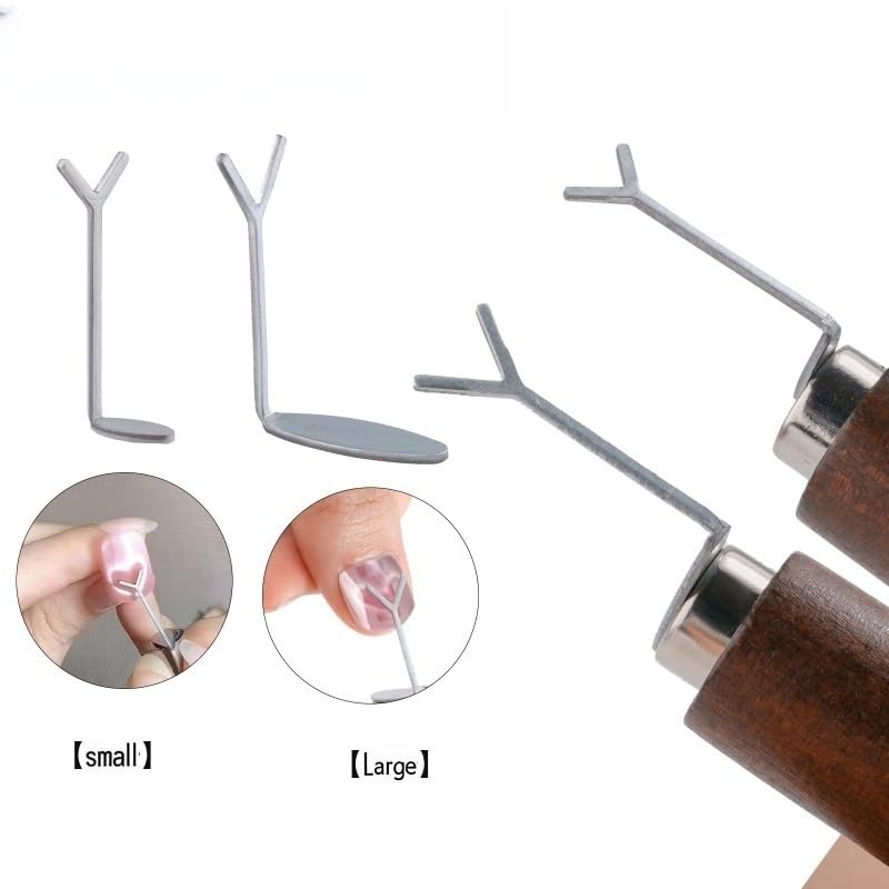 2 PCS Heart Cat Eye Magnet Set – Magnetic Nail Art Tool for Stunning Heart-Shaped Designs, Y-Shaped Guide, DIY Manicure Kit for Cat Eye Gel Polish-FemmiqueWomen