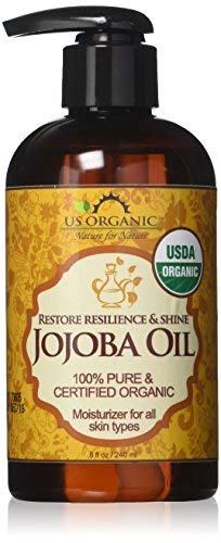 US Organic Jojoba Oil, USDA Certified Organic,100% Pure & Natural, Cold Pressed Virgin, Unrefined, Haxane Free, Sourced from Middle East directly (Large (8oz, 240ml))-FemmiqueWomen